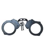 Heavy Duty Black Chain Handcuffs Police Quick Cuffs 2 Keys Stainless steel