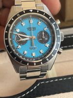 Forzo ST19 Drive king Mechanical Chronograph Watch, Blue Dial with Box & Papers
