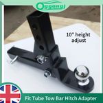 Heavy Duty Towbar Tow Bar Hitch Adapter 10" Height Adjustable 50mm Ball 5000lbs