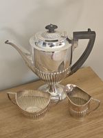 Silver Plated Hot Water Pot   Creamer & Sugar Bowl Mappin And Webb #2423