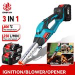 3 in 1 Electric Heat Gun Blower 2 Battery Cordless Hot Air Gun 800°C For Makita