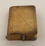 Antique WW1 Trench Art Brass Novelty Book Vesta Case Match Safe Brass Box c1915