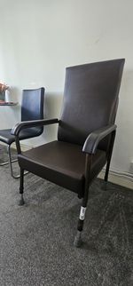 Adjustable Height Armchair / Mobility Chair with Arms – Sturdy & Comfortable