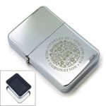 Engraved Coronation of the King Silver Lighter