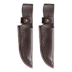 2pcs Leather Knife Sheath 7.87" Genuine Leather for Outdoors Deep Brown