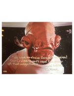12x10" Star Wars Admiral Ackbar Print + Long Quote Signed by Tim Rose 100% + COA