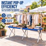2m Portable Folding Market Stall Table Trade Stand for Clothes Shoes Retail UK