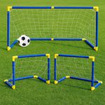 2in1 Kids Football Goal 150x107cm or 2x 77x56cm Soccer Net Sports Activity Set