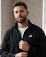 NIKE Club Zipped High Neck Mens Cotton Fleece Sweatshirt Jumper