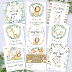 Baby Milestone Cards Jungle Theme UK Made Baby Shower Gift Boys Girls