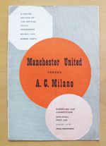 MANCHESTER UNITED v AC MILAN European Cup Semi-Final 1957/1958 VG Cond - Munich