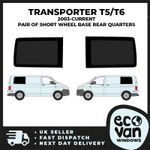 VW T5-T6.1 Transporter Pair Of SWB Rear Quarter Fixed Privacy Windows 03-Current