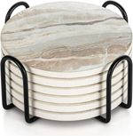 Coasters-Drink Coasters Set of 6 - Homeware Marble Coasters Ceramic - 10cm 4inch