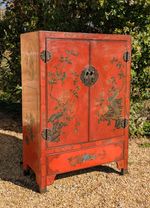 Beautiful Chinese Red Lacquered Cabinet