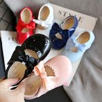 KIDS GIRLS SPANISH RIBBON BOW WEDDING PARTY PATENT INFANTS TODDLER SHOES SIZE UK
