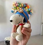 Handmade Crochet Peanuts Snoopy Style Mini Dog