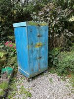 Cupboard indian Turquoise and Yellow Painted Genuine Vintage Patina Rare