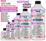 100% Pure Acetone Dissolve Nail Glue & Acrylic Nail Tips UV Gel Remover Soak Off
