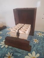 Vintage 1930s wooden fuse box made by MEM ceramic blocks 233069