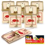 6pk Wooden Mouse Traps Reusable Mice Rodent Traditional Durable Pest Control