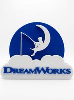 3D Printed DreamWorks Logo Sign | Freestanding Display | Movie Studio Decor