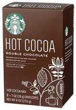 STARBUCKS HOT COCOA MIX PACKETS, DOUBLE CHOCOLATE HOT COCOA -  BROWN/WHITE/GREEN