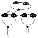 AIWXEEU 3 Pack Tanning Goggles for Women, Black Silicone Eye One Size,