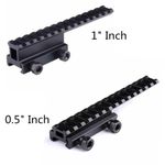 14 Slots Extension PICATINNY Rail 20mm To 20mm 0.5 Inch/1 Inch Height Adapter UK