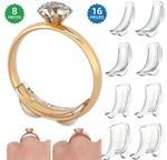 Invisible Ring Size Reducer Resizer Adjuster Clip Guard Silicone 8 Piece Set UK