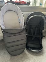 iCandy Peach 6 Second Seat Unit, Carrycot & Rain Cover Double Dark Grey