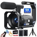 🔥Video Camera Camcorder 5K 56MP Vlogging Camera for YouTube WiFi w/ Mic, Tripod