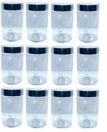 12x 1500ML Jars Plastic Clear Spice Containers Transparent Set With Spoons