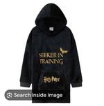 HARRY POTTER Black Unisex Oversized Fleece Blanket Hoodie ‘One Size’ RRP £28 