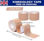 3 Rolls 5cm x 5m Kinesiology Tape KT Muscle Strain Injury Support Physio Sports