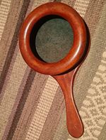 Vintage Wooden Church Collection Plate Green Felt Offertory Alms Tray Handle
