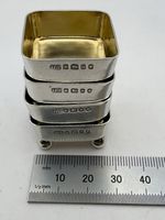 Antique 1879 Atkin Brothers Sheffield Sterling Silver 4 Gilt Salt Cellars 52.75g