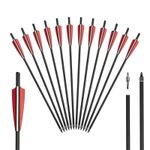 Archery 20" Carbon Bolts Arrows with Half Moon Nocks Outdoor Hunting & Target