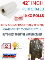 42" DROP-100G POLYTHENE GARMENT COVERS ROLL 10KG APPROX 278 BAGS UK MADE