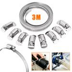 3M Stainless Steel Hose Clamp Large Adjustable Jubilee Clips with Fasteners UK