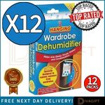12 x HANGING WARDROBE DEHUMIDIFIER BAGS DAMP MOULD MOISTURE MILDEW CONDENSATION