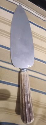 Vintage Sheffield England Stainless Steel Cake Pie Server  Stag Antler Horn 