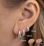 925 Sterling Silver Hoop Earrings 6-12mm Small Huggie Pair