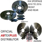 For Kia Sportage 1.6 1.7 Crdi Front and Rear Brake Discs and Pads Set 10-2016