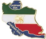 Iran Iranian Persian Guf Country Shape National Flag Metal Enamel Pin Badge Lape