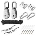 Swivel Pulley Set M20 Pulley Block System with Rope 304 Stainless Steel