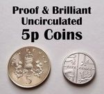1971-2023 UK 5p Five Pence Coins PROOF & BRILLIANT UNCIRCULATED BU -Choose Years