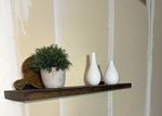 24x6in Floating Wall Shelf Brown Wood w/ Black Metal Brackets Modern Smooth