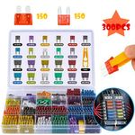 300pcs Standard Auto Car Blade Fuses Box Assorted Car Van Bike Fuse Set 2A-40A👍