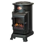 Provence Portable Flueless 3.4KW Log Effect Calor Gas Stove Heater - Matt Black