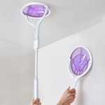 Electric Fly Swatter Bug Racket Rechargeable Bug Zapper - Telescopic Extension